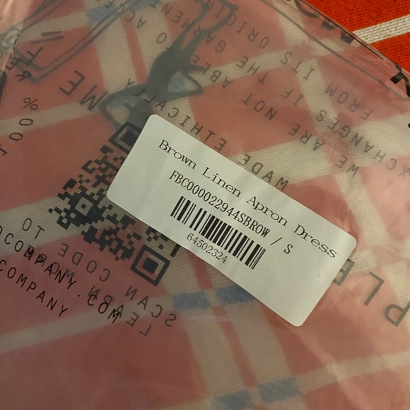 Fashion Brand Company Brown Linen Apron Halter Dress Small S FBC Penelope Gazin - Picture 2 of 8